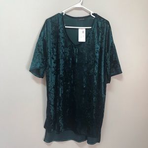 Emerald Green Crushed Velvet Tunic